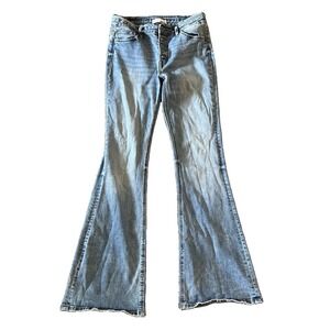 VERVET Los Angeles Button Fly Flare Jeans Light Wash Stretch Women's 29